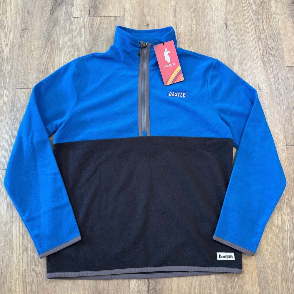 Cotopaxi Mens Amado Half Zip Fleece Pullover Blue Company Logo Medium NWT